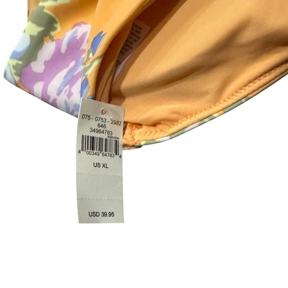 Aerie Orange and Purple Floral Bikini top XL NWT - Picture 4 of 5